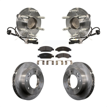 Front Hub Bearing Assembly With Disc Brake Rotors And Semi-Metallic Pads Kit For 2018-2019 Chevrolet Suburban RWD 8 Lug Wheels KBB-105442 by Transit Auto
