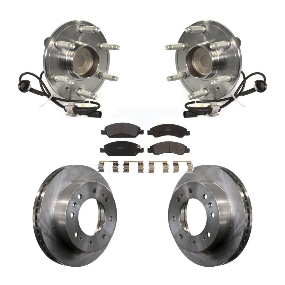 Front Hub Bearing Assembly With Disc Brake Rotors And Semi-Metallic Pads Kit For 2018-2019 Chevrolet Suburban RWD 8 Lug Wheels KBB-105442 by Transit Auto