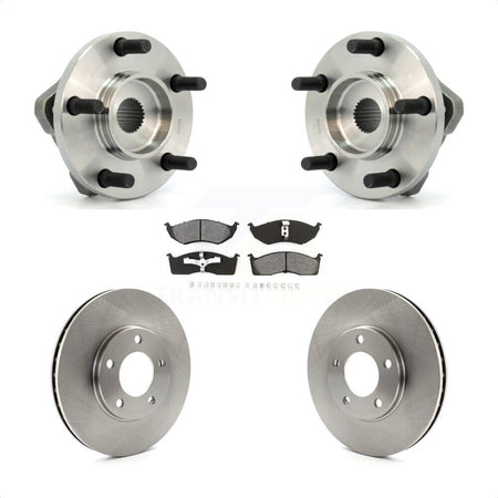 Front Hub Bearing Assembly Disc Brake Rotors And Semi-Metallic Pads Kit For 1996-1996 Dodge Grand Caravan Plymouth Chrysler Town & Country Voyager With 15" Factory Wheels KBB-105534 by Transit Auto