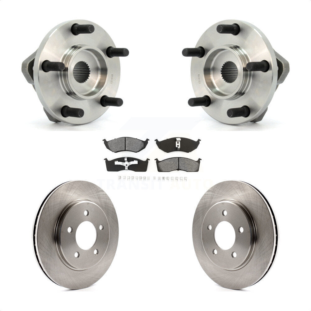 Front Hub Bearing Assembly With Disc Brake Rotors And Semi-Metallic Pads Kit For Dodge Grand Caravan Chrysler Town & Country Plymouth Voyager Prowler KBB-105535 by Transit Auto