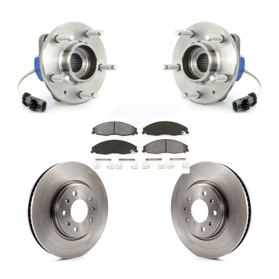 Front Hub Bearing Assembly With Disc Brake Rotors And Semi-Metallic Pads Kit For Cadillac STS AWD KBB-105656 by Transit Auto