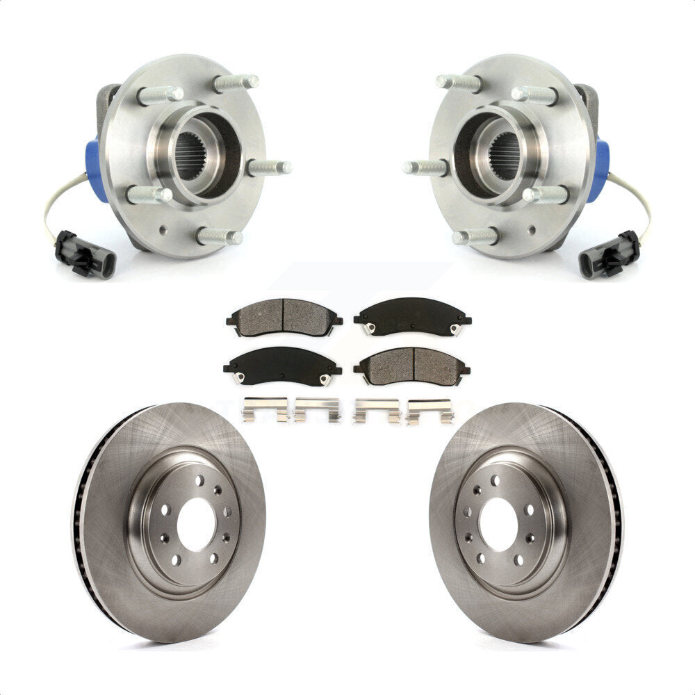 Front Hub Bearing Assembly With Disc Brake Rotors And Semi-Metallic Pads Kit For Cadillac STS AWD KBB-105657 by Transit Auto