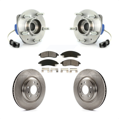 Front Hub Bearing Assembly With Disc Brake Rotors And Semi-Metallic Pads Kit For Cadillac STS AWD KBB-105657 by Transit Auto