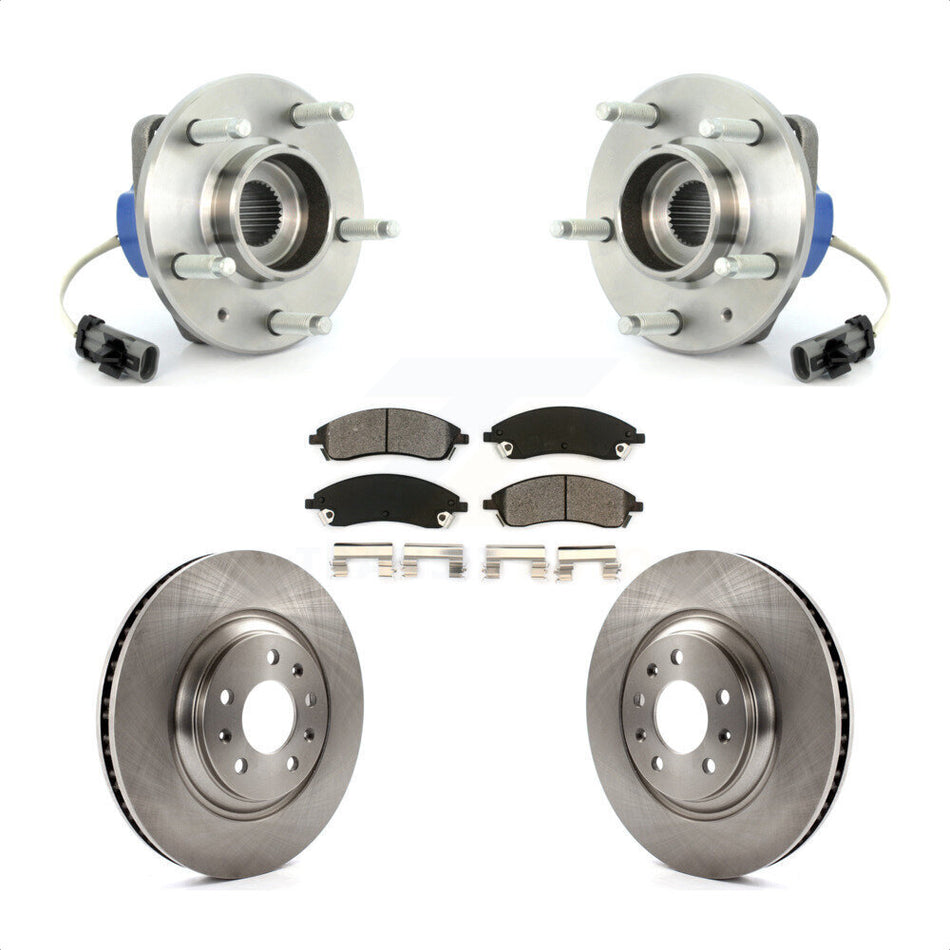 Front Hub Bearing Assembly With Disc Brake Rotors And Semi-Metallic Pads Kit For Cadillac STS AWD KBB-105657 by Transit Auto
