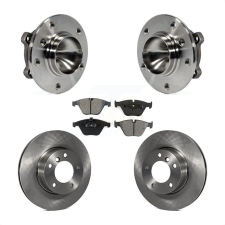 Front Hub Bearing Assembly With Disc Brake Rotors And Semi-Metallic Pads Kit For 2007 BMW 323i 312mm Diameter Rotor KBB-105674 by Transit Auto