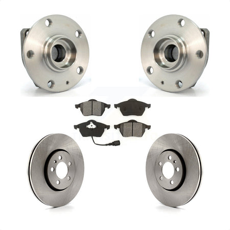 Front Hub Bearing Assembly With Disc Brake Rotors And Semi-Metallic Pads Kit For 2006 Volkswagen Golf 1.8L KBB-105687 by Transit Auto