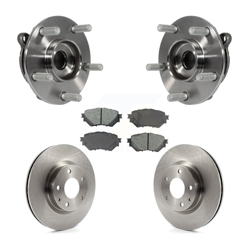 Front Hub Bearing Assembly With Disc Brake Rotors And Semi-Metallic Pads Kit For Mazda 3 Sport Vehicles Manufactured In Mexico 2.5L KBB-105832 by Transit Auto