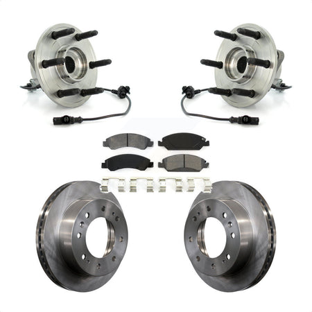 Front Hub Bearing Assembly With Disc Brake Rotors And Semi-Metallic Pads Kit For 2011 Chevrolet Silverado 1500 Hybrid with 4WD KBB-105975 by Transit Auto
