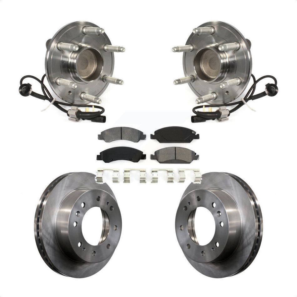 Front Hub Bearing Assembly With Disc Brake Rotors And Semi-Metallic Pads Kit For 2018-2019 Chevrolet Suburban RWD 8 Lug Wheels KBB-106025 by Transit Auto
