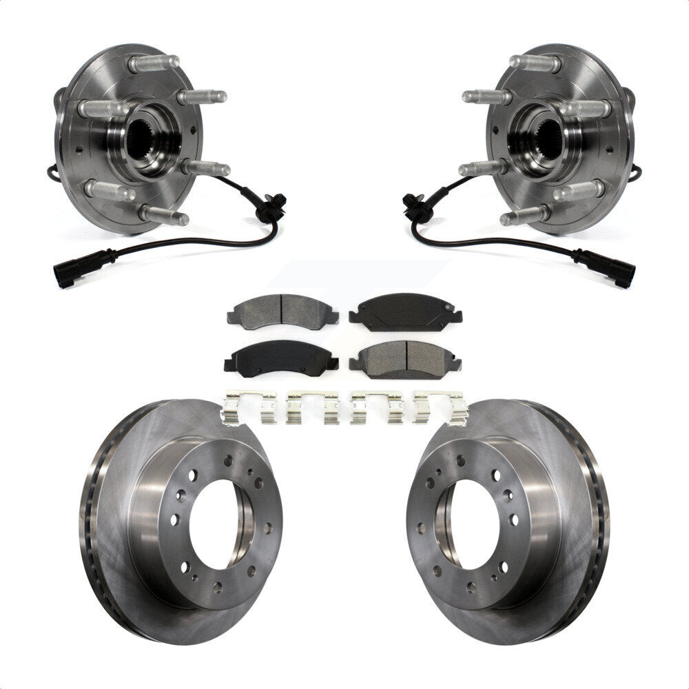 Front Hub Bearing Assembly With Disc Brake Rotors And Semi-Metallic Pads Kit For Chevrolet Suburban 4WD KBB-106027 by Transit Auto