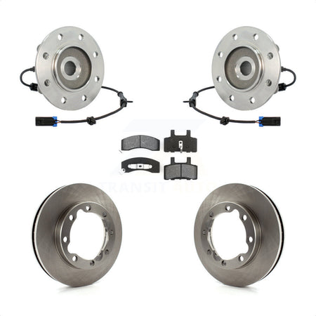 Front Hub Bearing Assembly With Disc Brake Rotors And Semi-Metallic Pads Kit For 1995-1995 K3500 Chevrolet GMC Dual Rear Wheels KBB-106044 by Transit Auto