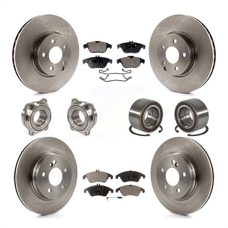 Front Rear Wheel Hub Bearings Assembly Disc Brake Rotors And Semi-Metallic Pads Kit (10Pc) For Mercedes-Benz C300 C350 KBB-106334 by Transit Auto