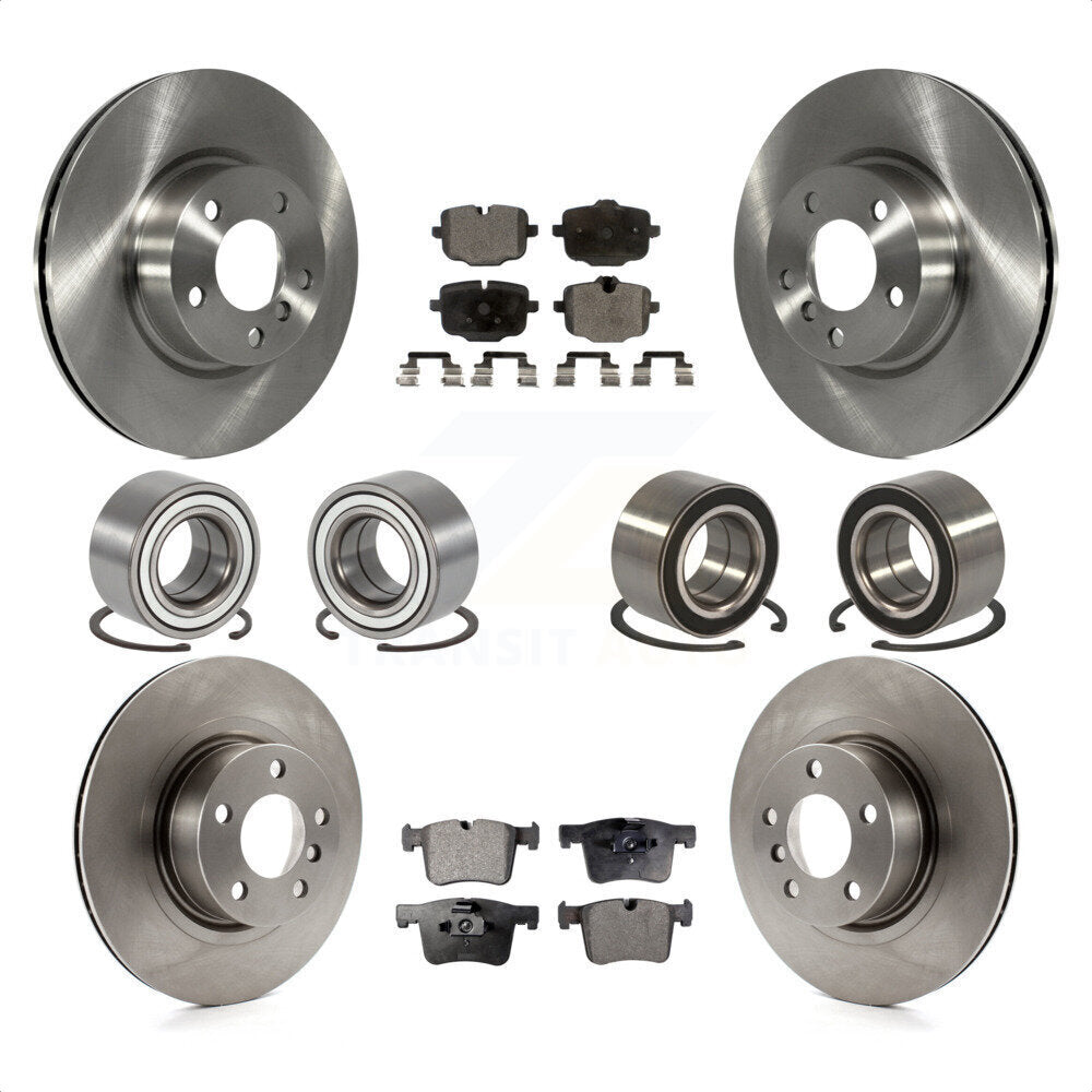 Front Rear Wheel Bearings Disc Brake Rotors And Semi-Metallic Pads Kit (10Pc) For 2012 BMW X3 From 10 11 KBB-106470 by Transit Auto