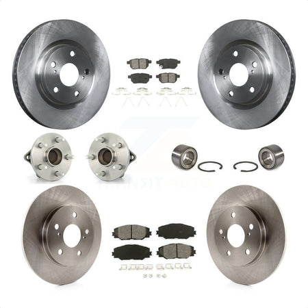 Front Rear Wheel Hub Bearings Assembly Disc Brake Rotors And Semi-Metallic Pads Kit (10Pc) For 2017-2018 Toyota Corolla iM KBB-106716 by Transit Auto