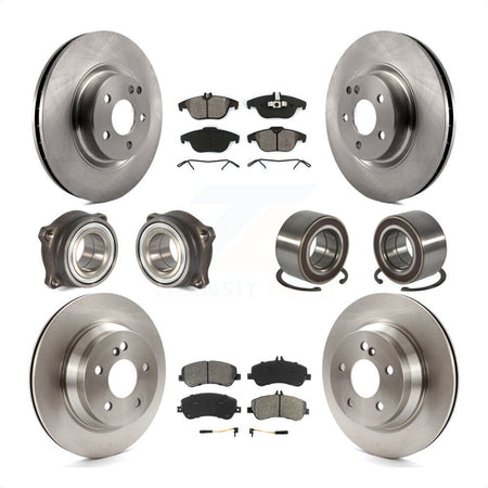 Front Rear Wheel Hub Bearings Assembly Disc Brake Rotors And Semi-Metallic Pads Kit (10Pc) For Mercedes-Benz GLK350 GLK250 KBB-106735 by Transit Auto