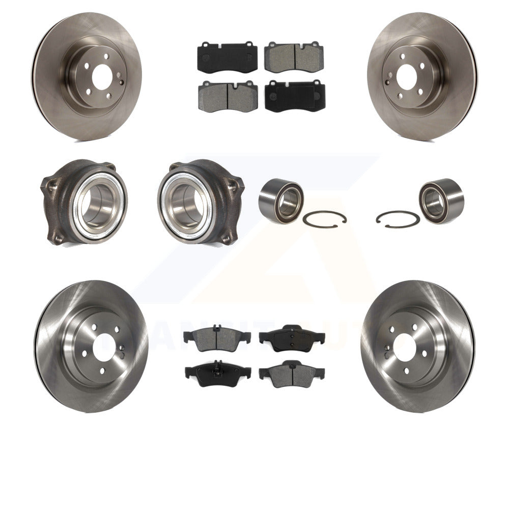 Front Rear Wheel Hub Bearings Assembly Disc Brake Rotors And Semi-Metallic Pads Kit (10Pc) For Mercedes-Benz S550 CL550 S350 KBB-106736 by Transit Auto