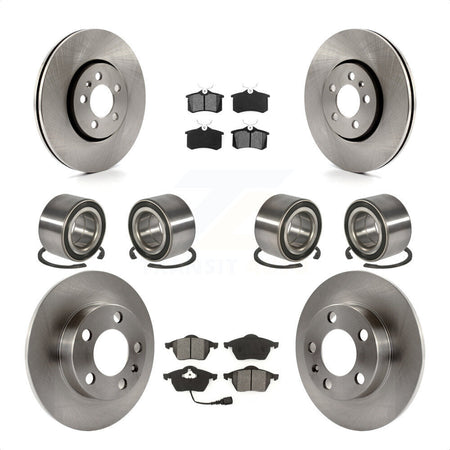 Front Rear Wheel Bearings Disc Brake Rotors And Semi-Metallic Pads Kit (10Pc) For 2004 Volkswagen Golf 2.8L 1.8L KBB-106848 by Transit Auto