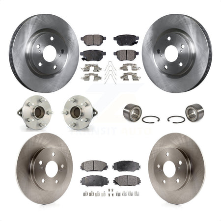 Front Rear Wheel Hub Bearings Assembly Disc Brake Rotors And Ceramic Pads Kit (10Pc) For 2017-2018 Toyota Corolla iM KBB-107116 by Transit Auto