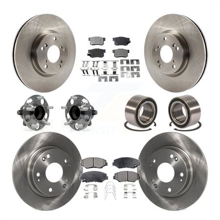 Front Rear Wheel Hub Bearings Assembly Disc Brake Rotors And Ceramic Pads Kit (10Pc) For 2013-2015 Acura ILX 2.4L KBB-107222 by Transit Auto