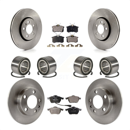 Front Rear Wheel Bearings Disc Brake Rotors And Ceramic Pads Kit (10Pc) For 2004 Volkswagen Golf 2.8L 1.8L KBB-107255 by Transit Auto