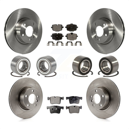 Front Rear Wheel Bearings Disc Brake Rotors And Ceramic Pads Kit (10Pc) For 2012 BMW X3 From 10 11 KBB-107285 by Transit Auto