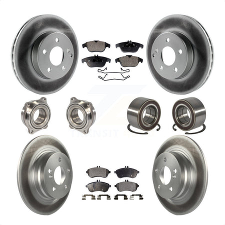 Front Rear Wheel Hub Bearings Assembly Coated Disc Brake Rotors And Ceramic Pads Kit (10Pc) For Mercedes-Benz C300 KBB-108493 by Transit Auto