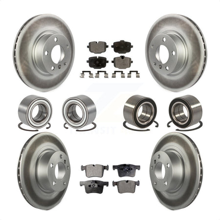 Front Rear Wheel Bearings Coated Disc Brake Rotors And Ceramic Pads Kit (10Pc) For 2012 BMW X3 From 10 11 KBB-108627 by Transit Auto