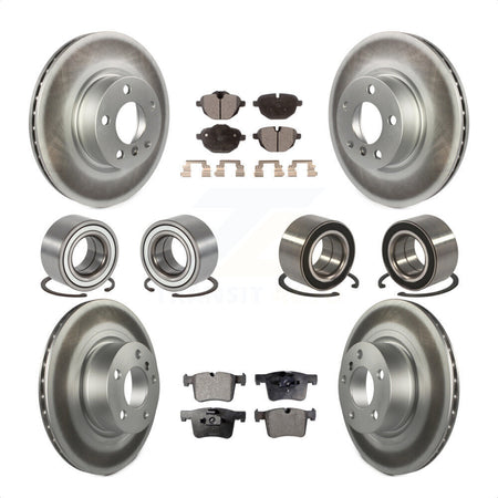 Front Rear Wheel Bearings Coated Disc Brake Rotors And Ceramic Pads Kit (10Pc) For BMW X3 KBB-108628 by Transit Auto