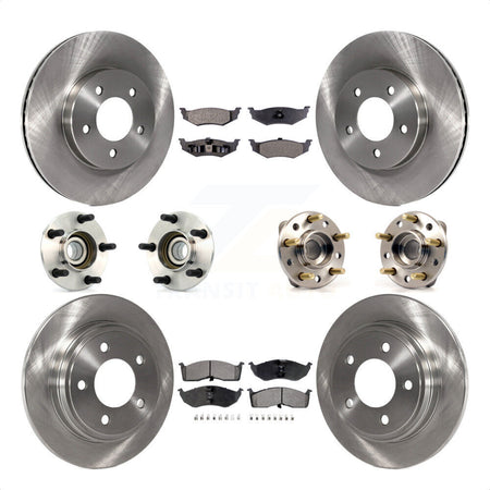 Front Rear Hub Bearings Assembly Disc Brake Rotors And Semi-Metallic Pads Kit (10Pc) For Chrysler Dodge Intrepid 300M Concorde LHS KBB-108758 by Transit Auto