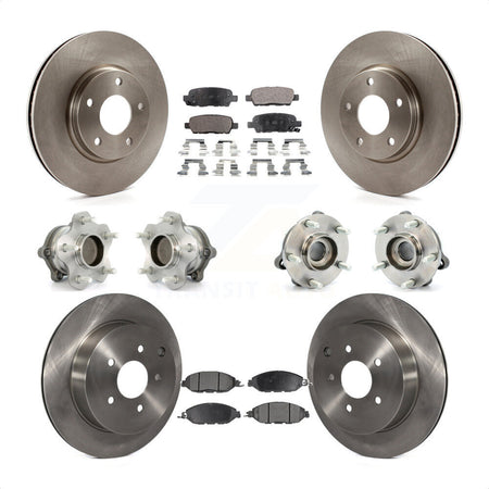Front Rear Hub Bearings Assembly Disc Brake Rotors And Semi-Metallic Pads Kit (10Pc) For 2016 Nissan Pathfinder FWD From 11 15 KBB-108952 by Transit Auto