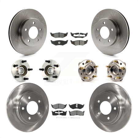 Front Rear Hub Bearings Assembly Disc Brake Rotors And Semi-Metallic Pads Kit (10Pc) For Chrysler Dodge Intrepid Concorde LHS Eagle Vision New Yorker KBB-109467 by Transit Auto