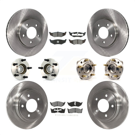 Front Rear Hub Bearings Assembly Disc Brake Rotors And Semi-Metallic Pads Kit (10Pc) For Chrysler Dodge Intrepid 300M Concorde LHS KBB-109468 by Transit Auto