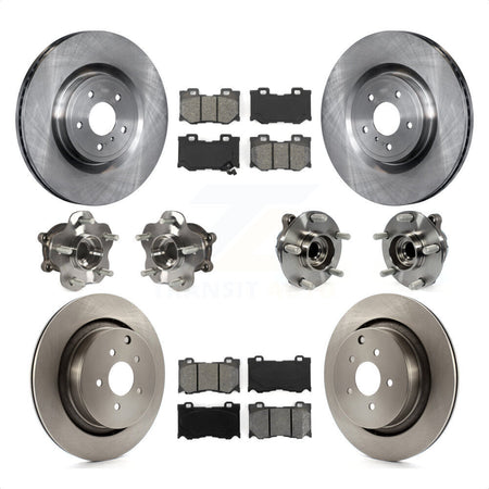Front Rear Hub Bearings Assembly Disc Brake Rotors And Semi-Metallic Pads Kit (10Pc) For Infiniti Q50 M37 Q70 Q70L QX70 M56 INFINITI KBB-109667 by Transit Auto
