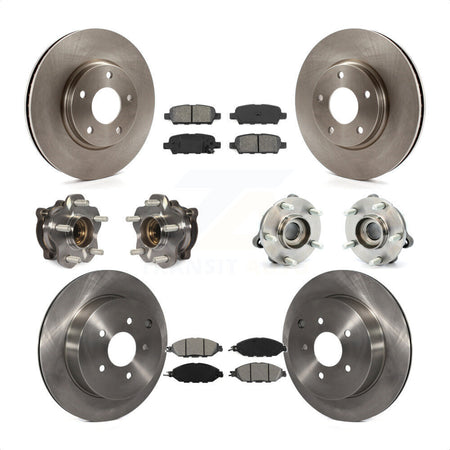 Front Rear Hub Bearings Assembly Disc Brake Rotors And Semi-Metallic Pads Kit (10Pc) For 2016 Nissan Pathfinder 4WD From 11 15 KBB-109757 by Transit Auto