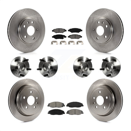 Front Rear Hub Bearings Assembly Disc Brake Rotors And Semi-Metallic Pads Kit (10Pc) For 2012-2013 Cadillac CTS V With 315mm Diameter Rotor KBB-109822 by Transit Auto