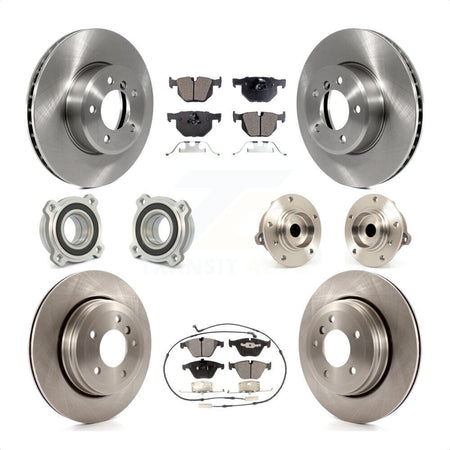 Front Rear Hub Bearings Assembly Disc Brake Rotors And Ceramic Pads Kit (10Pc) For BMW 530i 525i 528i KBB-110210 by Transit Auto