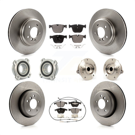 Front Rear Hub Bearings Assembly Disc Brake Rotors And Ceramic Pads Kit (10Pc) For BMW 535i 550i 545i KBB-110213 by Transit Auto