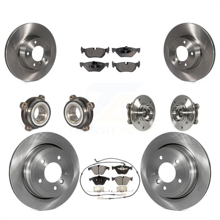 Front Rear Hub Bearings Assembly Disc Brake Rotors And Ceramic Pads Kit (10Pc) For 2013-2014 BMW X1 xDrive28i with AWD KBB-110460 by Transit Auto