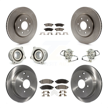 Front Rear Hub Bearings Assembly Disc Brake Rotors And Ceramic Pads Kit (10Pc) For Nissan Frontier Xterra Suzuki Equator KBB-110507 by Transit Auto