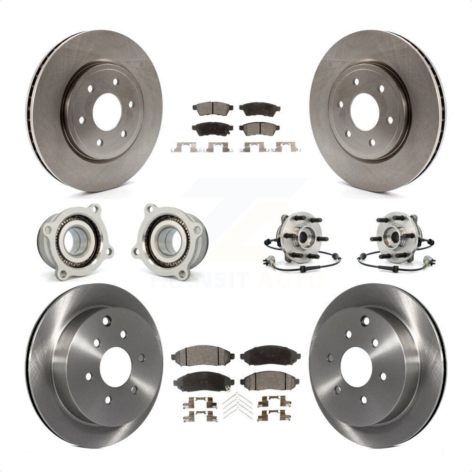 Front Rear Hub Bearings Assembly Disc Brake Rotors And Ceramic Pads Kit (10Pc) For Nissan Frontier Xterra Suzuki Equator KBB-110510 by Transit Auto