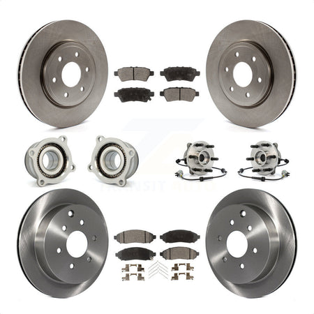 Front Rear Hub Bearings Assembly Disc Brake Rotors And Ceramic Pads Kit (10Pc) For 2006-2007 Nissan Xterra 4WD with Automatic transmission KBB-110511 by Transit Auto