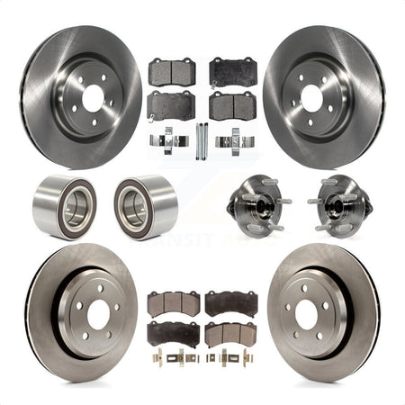 Front Rear Wheel Hub Bearings Assembly Disc Brake Rotors And Ceramic Pads Shoes Kit (10Pc) For Jeep Grand Cherokee Dodge Durango KBB-110547 by Transit Auto