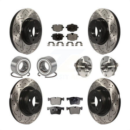 Front Rear Wheel Hub Bearings Assembly Coated Disc Brake Rotors And Ceramic Pads Shoes Kit (10Pc) For 2012 BMW X3 From 10 11 KBB-111353 by Transit Auto