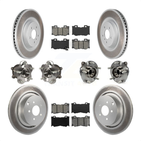 Front Rear Hub Bearings Assembly Coated Disc Brake Rotors And Semi-Metallic Pads Kit (10Pc) For Infiniti Q50 M37 Q70 Q70L QX70 M56 INFINITI KBB-112156 by Transit Auto