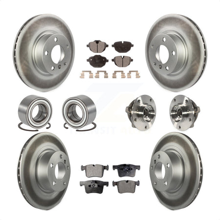 Front Rear Wheel Hub Bearings Assembly Coated Disc Brake Rotors And Ceramic Pads Shoes Kit (10Pc) For BMW X3 KBB-112939 by Transit Auto