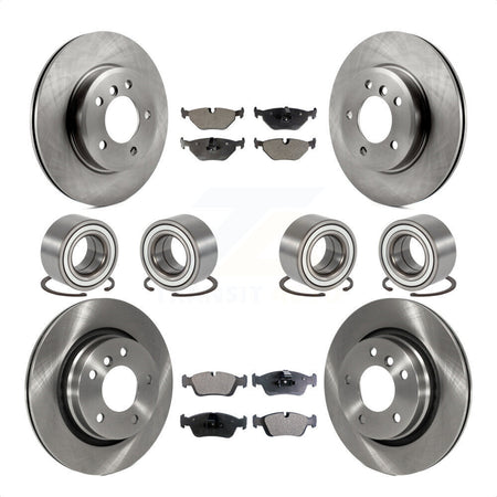 Front Rear Wheel Bearings Disc Brake Rotors And Semi-Metallic Pads Kit (10Pc) For 2001-2005 BMW 325i KBB-113137 by Transit Auto