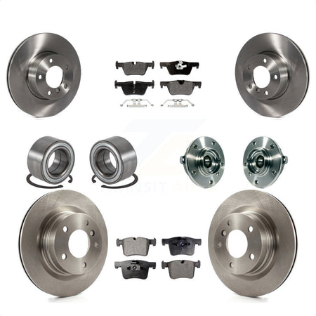 Front Rear Hub Bearings Assembly Disc Brake Rotors And Semi-Metallic Pads Shoes Kit (10Pc) For 2015-2016 BMW 228i xDrive Without Blue Painted Calipers M Sport Package KBB-113363 by Transit Auto