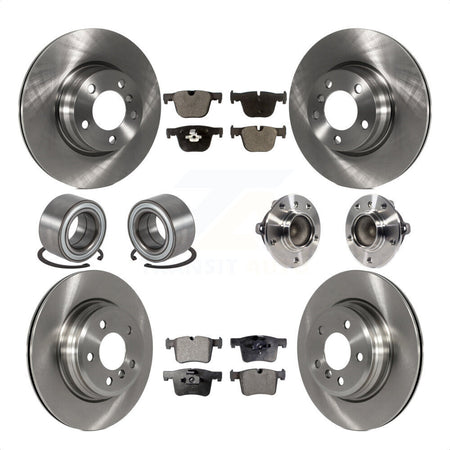 Front Rear Wheel Hub Bearings Assembly Disc Brake Rotors And Ceramic Pads Shoes Kit (10Pc) For BMW 428i Gran Coupe Without Blue Painted Calipers With M Sport Package KBB-113482 by Transit Auto