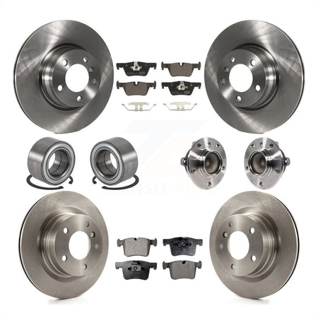 Front Rear Wheel Hub Bearings Assembly Disc Brake Rotors And Ceramic Pads Shoes Kit (10Pc) For BMW 328i 228i KBB-113484 by Transit Auto