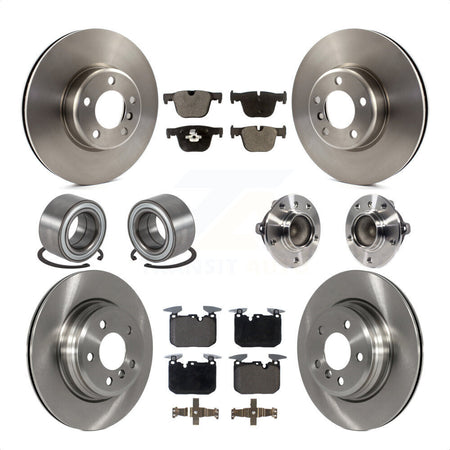 Front Rear Wheel Hub Bearings Assembly Disc Brake Rotors And Ceramic Pads Shoes Kit (10Pc) For BMW 340i 435i Gran Coupe ActiveHybrid 3 KBB-113486 by Transit Auto